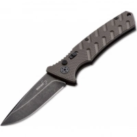 Автоматический складной нож Boker Plus Strike Coyote Spearpoint, сталь AUS-8 BlackWash™ Plain, рукоять анодированный алюминий, BK01BO424 купить в Петрозаводске