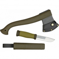 Набор Morakniv Outdoor Kit MG, нож Morakniv 2000 сталь Sandvik 12C27, цвет зеленый + топор купить в Петрозаводске