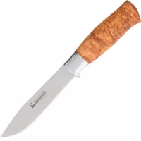 Нож с фиксированным клинком Brusletto Hunter, сталь Sandvik 12C27, рукоять карельская береза купить в Петрозаводске