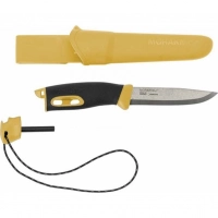 Нож с фиксированным лезвием Morakniv Companion Spark Black Yellow, сталь Sandvik 12C27, рукоять резина/пластик купить в Петрозаводске