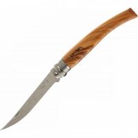 Нож складной филейный Opinel №10 VRI Folding Slim Olivewood, сталь Sandvik 12C27, рукоять из оливкового дерева, 000645 купить в Петрозаводске