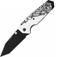 Нож складной Hogue EX-02 Tanto Skulls & Bones, сталь 154CM, рукоять ABS-пластик, молочный купить в Петрозаводске