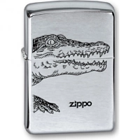 Зажигалка ZIPPO Alligator, с покрытием Brushed Chrome, латунь/сталь, серебристая, матовая, 36x12x56 купить в Петрозаводске