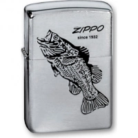 Зажигалка ZIPPO Black Bass Brushed Chrome, латунь с никеле-хром. покрыт., серебр., матов., 36х56х12мм купить в Петрозаводске