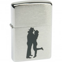 Зажигалка ZIPPO Cowboy Couple Brushed Chrome, латунь, ник.-хром. покр., серебр., матов., 36х56х12 мм купить в Петрозаводске