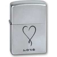 Зажигалка ZIPPO Love Satin Chrome, латунь с никеле-хромовым покрыт., серебр., матовая, 36х56х12 мм купить в Петрозаводске